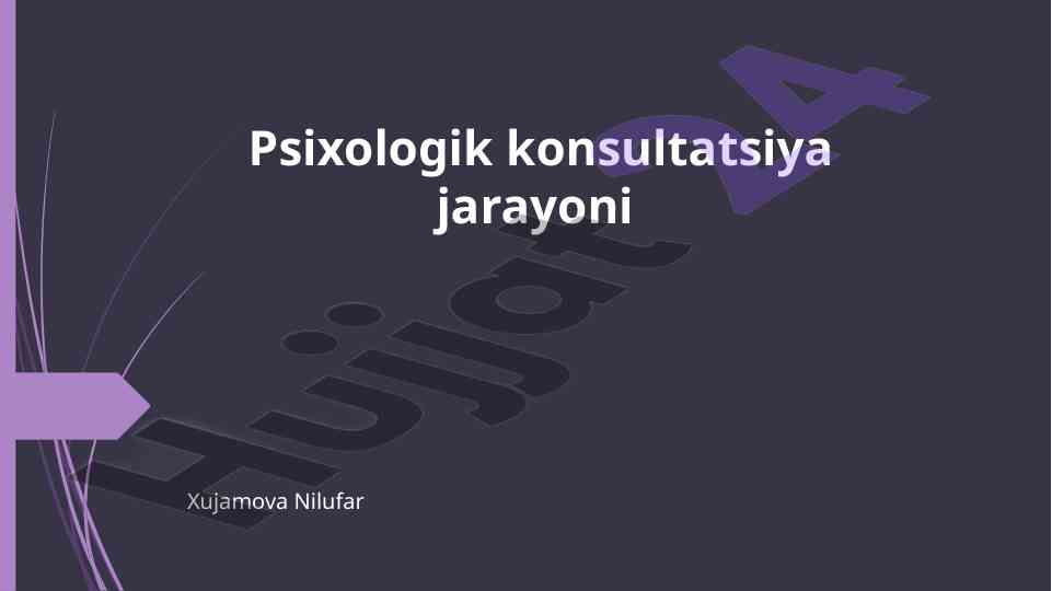 Psixologik konsultatsiya jarayoni va ahamiyati