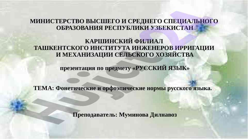 Фонетические и орфоэпические нормы русского языка