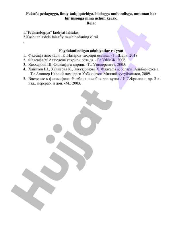 Falsafa va kasb tanlashning muhimi
