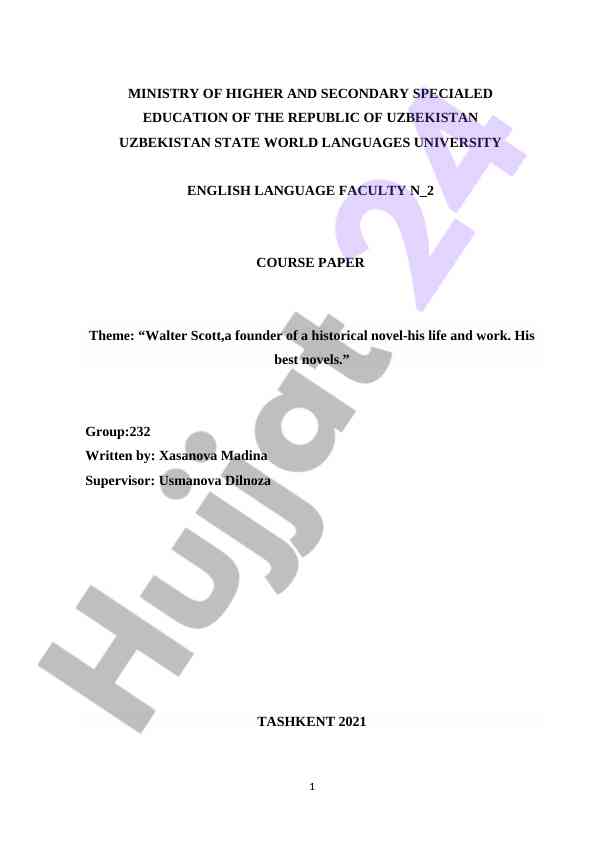 Walter scott: tarixiy roman asarlarini yozuvchi