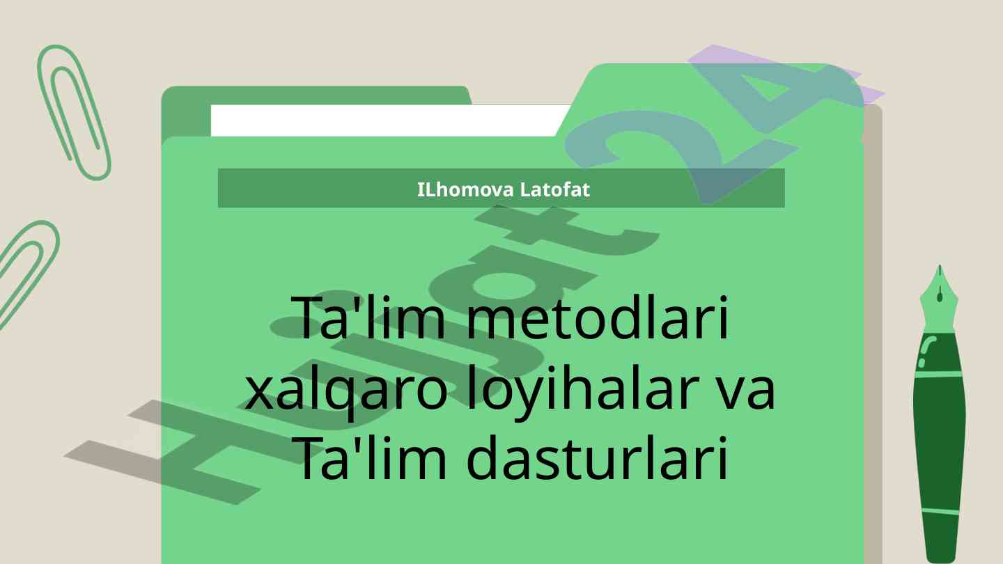 Zamonaviy ta'lim metodlari va innovatsion yondashuvlar