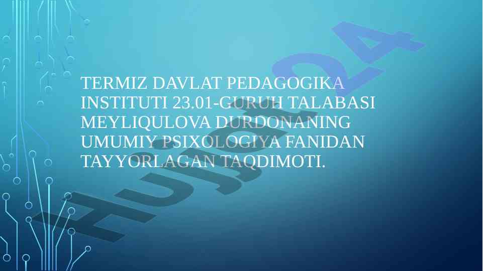 Ta'lim psixologiyasi taqdimoti