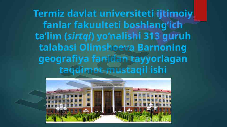Geografiya metodikasining rivojlanishi taqdimoti