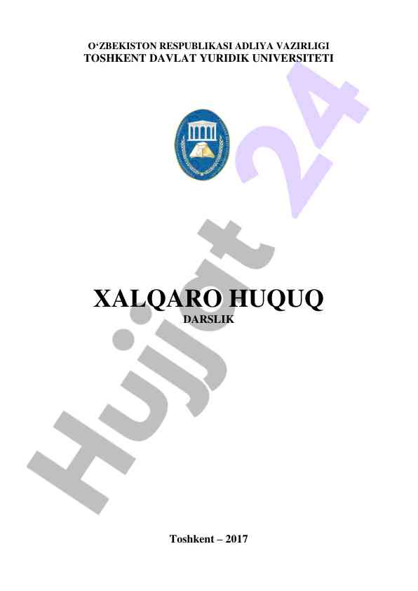 Xalqaro huquq darsliki o‘zbekistonda