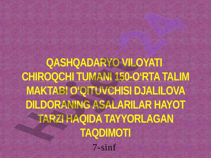 Asalarilarning hayot tarzi va tuzilishi