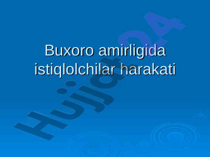 Istiqlolchilar harakati buxoro amirligida 1918-1920