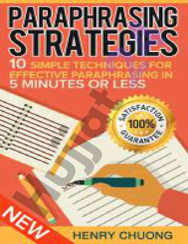 Effective paraphrasing strategies in 5 minutes