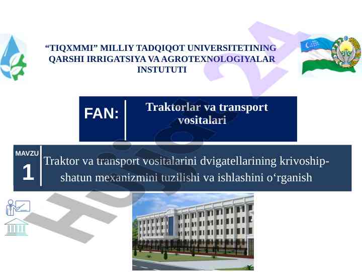 Traktor dvigatellarining krivoship-shatun mexanizmi