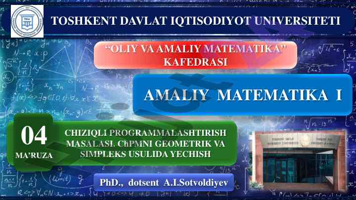 Chiziqli programmalar masalalari ta’limi