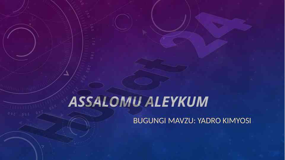Yadro kimyosi va uning tibbiyotdagi ahammiyati
