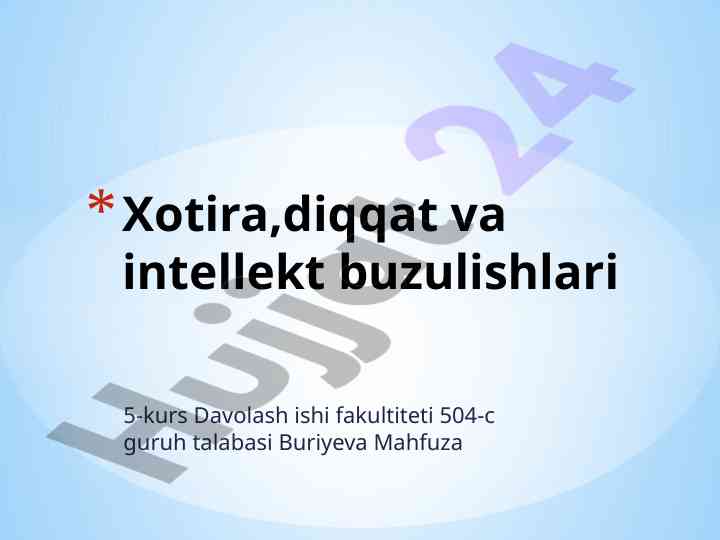 Xotira buzilishlari va ularning turli turlari