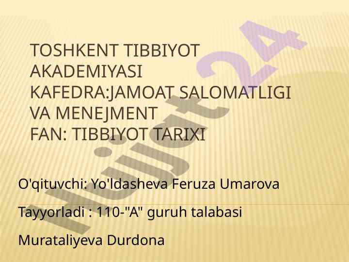 O'zbekistonda sog'liqni saqlash tizimi rivojlanishi