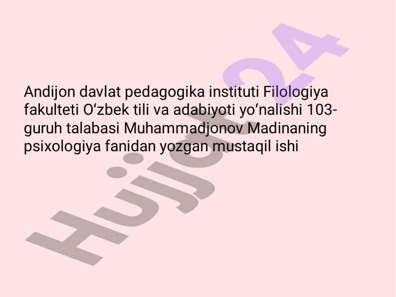 Oʻsmirlik davrida psixik rivojlanish xususiyatlari
