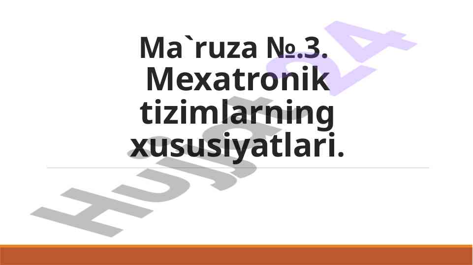 Mexatronik tizimlarning xususiyatlari va qo‘llanilishi