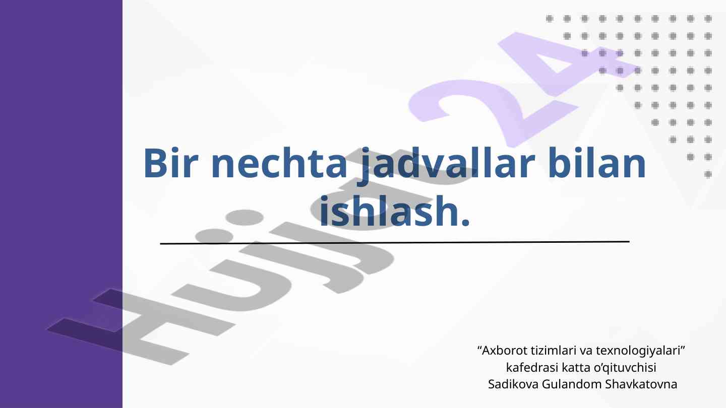 Sql bog'lanishlari bilan ishlash usullari