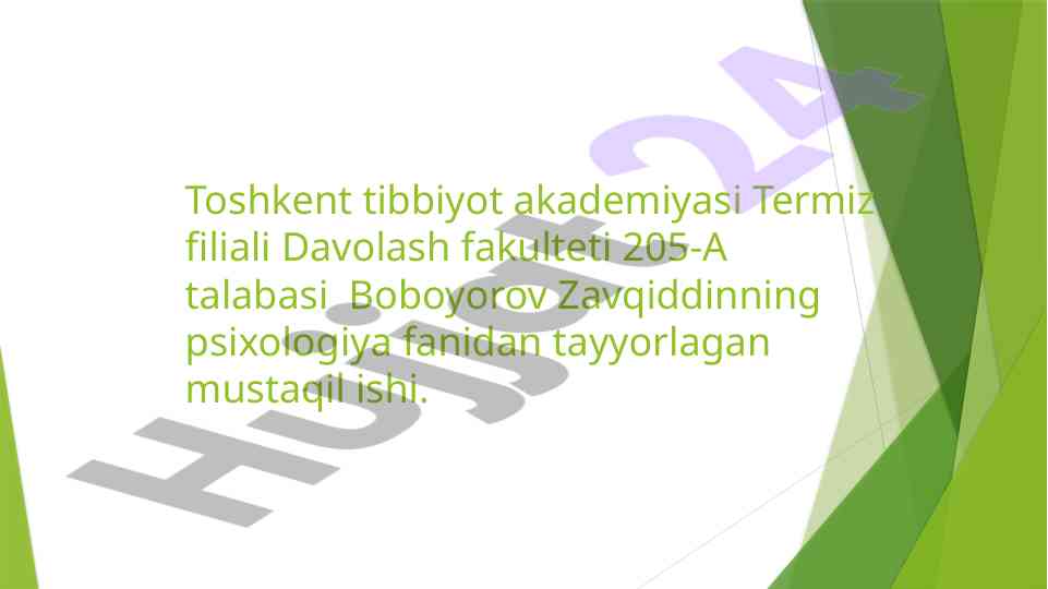Psixologik salomatlik mezonlari tahlili