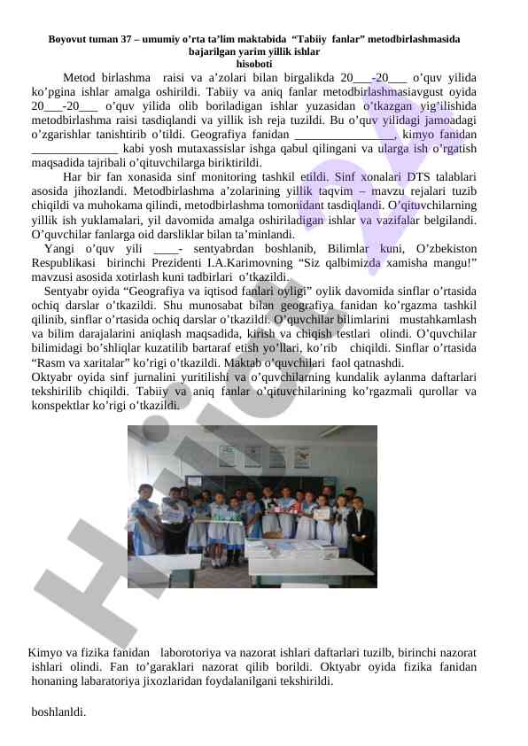 Yarim yillik ishlar hisoboti metodbirlashmasi