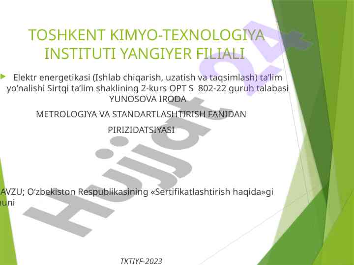 Sertifikatlashtirish haqida qonun va asosiy tushunchalar