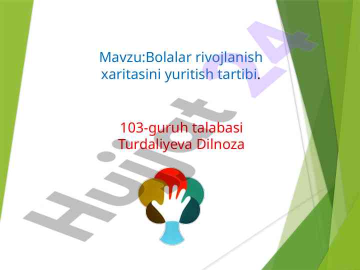 Bolalar rivojlanish xaritasini yuritish tartibi
