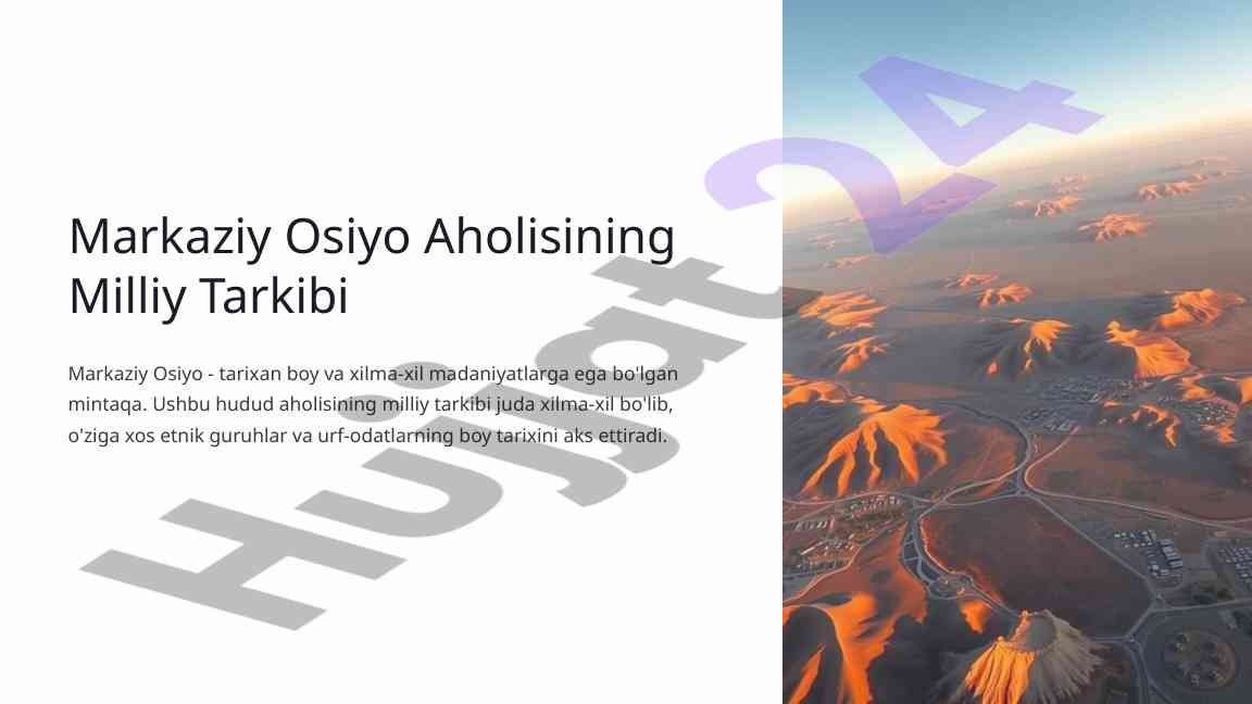 Milliy tarkib va madaniyat markaziy osiyoda