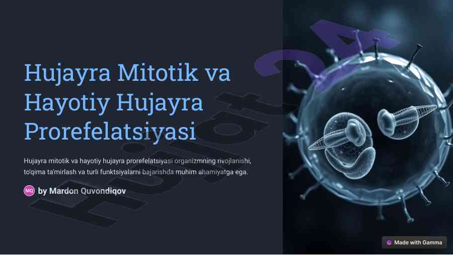 Hujayra mitotik va hayotiy hujayra prorefelatsiyasi