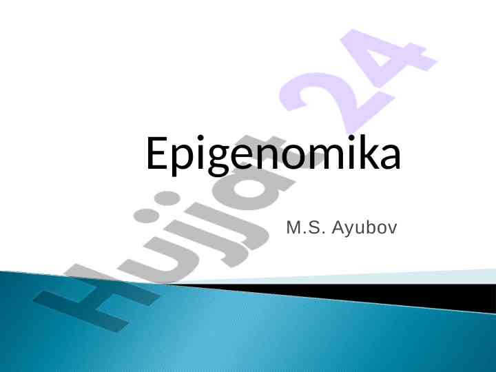 Epigenomika va epigenetika asoslari va o'zgarishlari