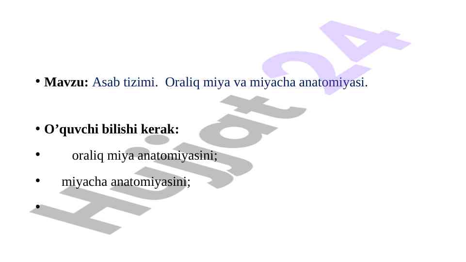 Oraliq miya va miyacha anatomiyasi tahlili