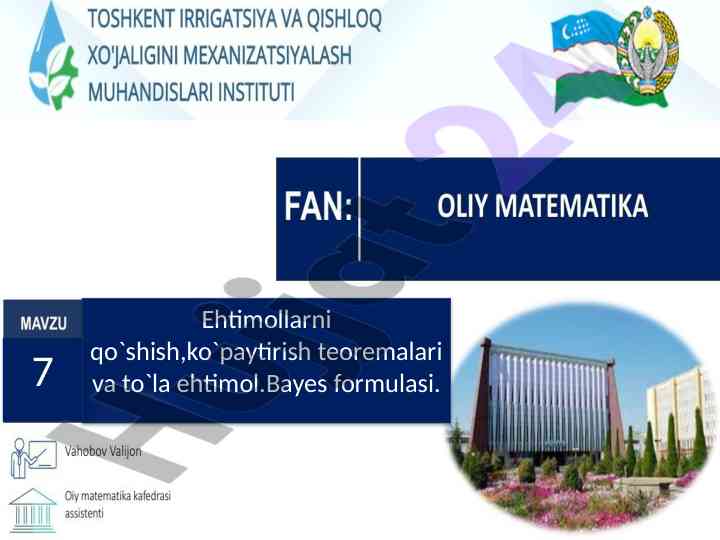 Ehtimollarni qo‘shish va ko‘paytirish teoremalari