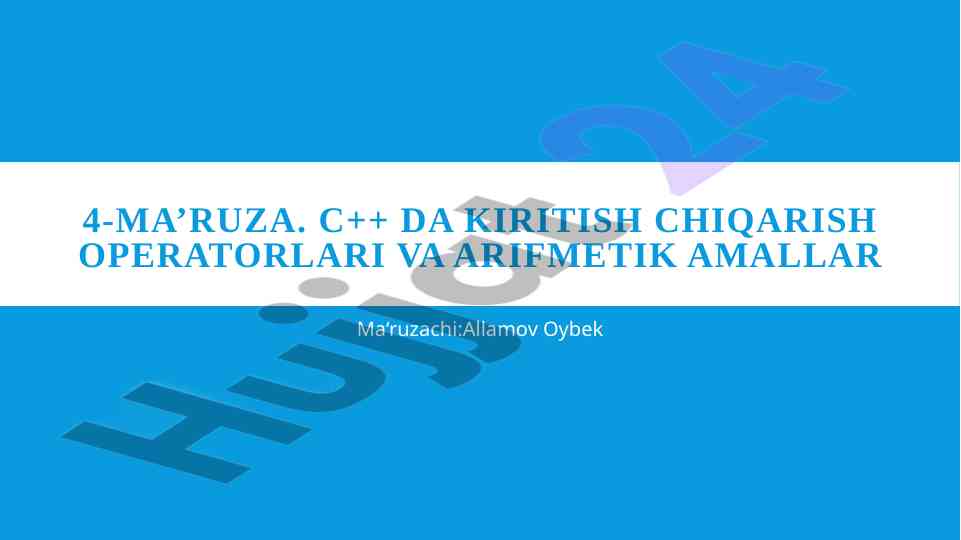 C++ da kiritish chiqarish operatorlari va arifmetik amallar
