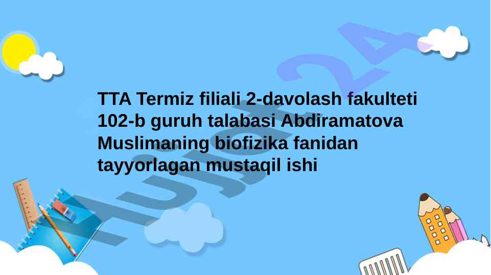 Radioto‘lqinli jarrohlik mavzusi bilan mustaqil ish