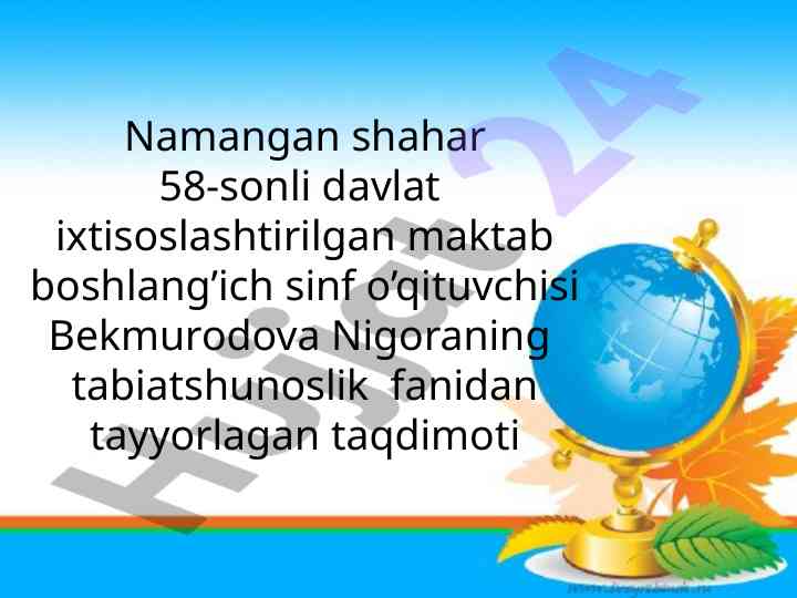 O'zbekiston tabiatini muhofaaza qilish taqdimoti