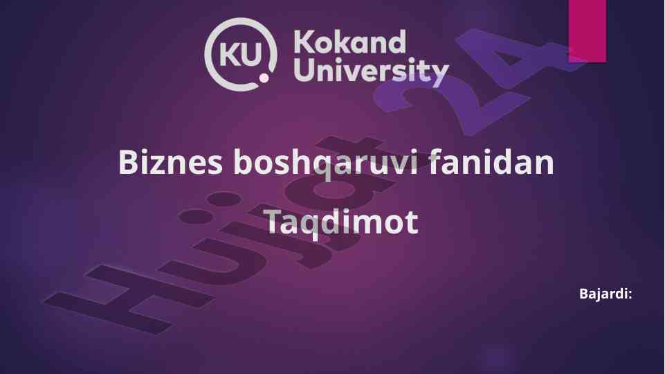 Menejerlarning vazifalari va rollari taqdimoti