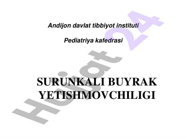 Surunkali buyrak yetishmovchiligi haqida ma'lumot