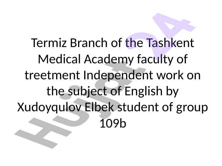 Independent work on the subject of english