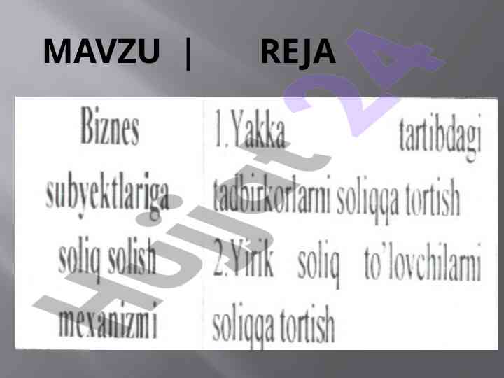 Yakka tartibdagi tadbirkorlar bilan soliq solish