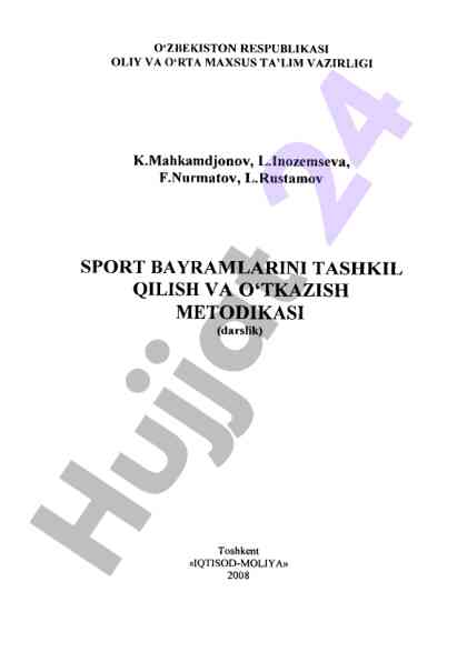 Sport bayramlarini tashkil qilish metodikasi