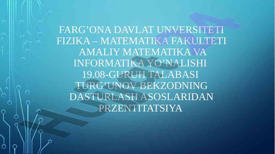 C# dasturlash va microsoft excel integratsiyasi