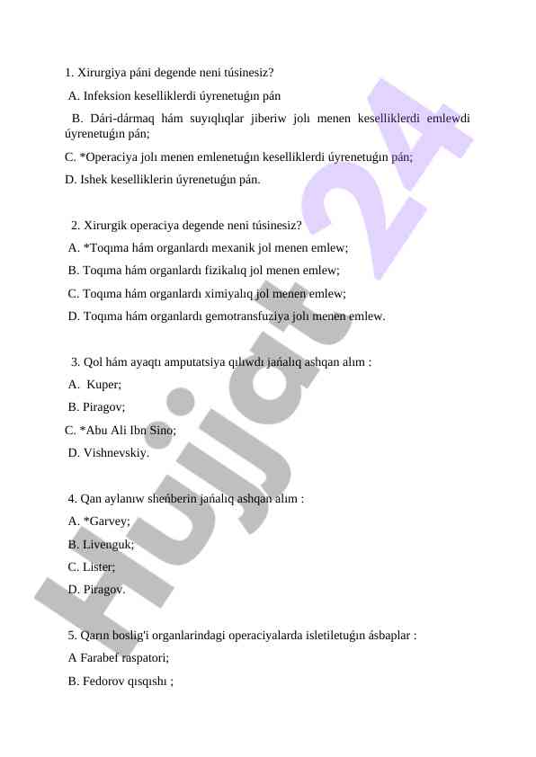 Xirurgiya: operaciyalar haqida muhim ma'lumotlar