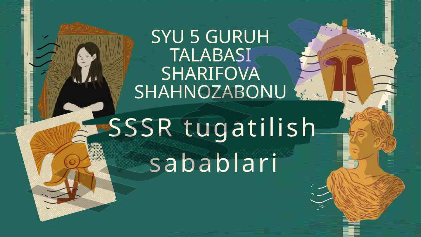 Sssr parchalanishi sabablari va asosiy belgilari
