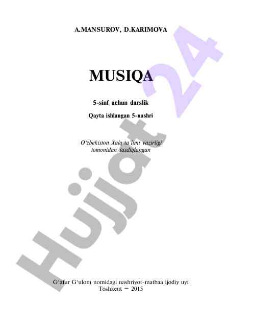 Musiqa darslik 5-sinf uchun qayta ishlangan nashri