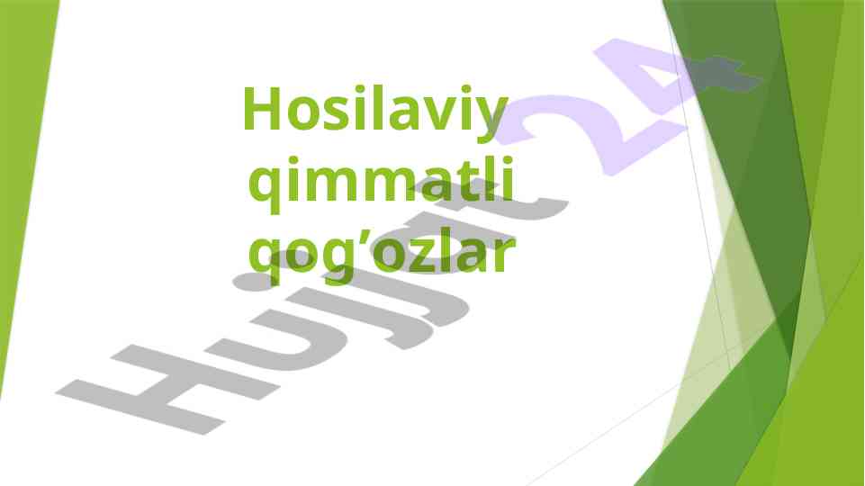 Hosilaviy qimmatli qog’ozlar baza fayi