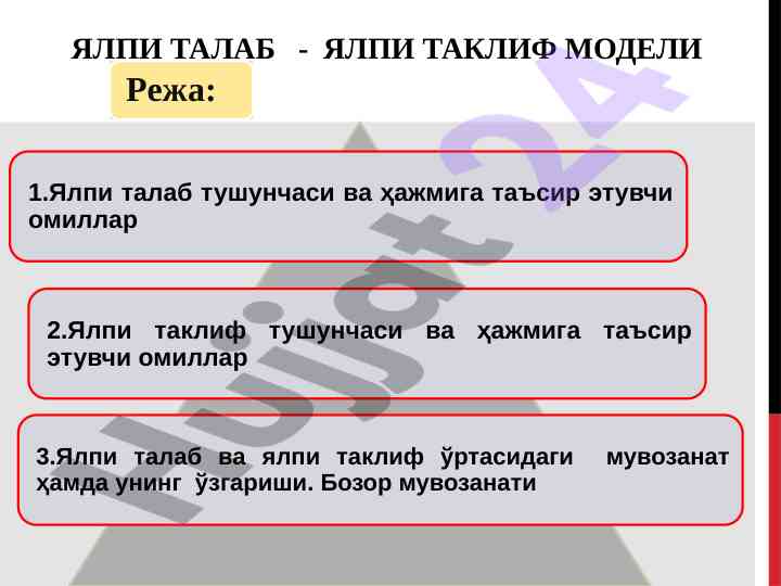 Yalpi talab va yalpi taklif modeli tahlili