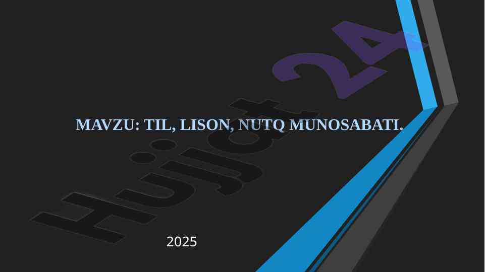 Til lison nutq munosabati falsafasi