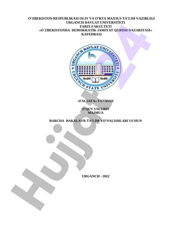 O‘zbekiston demokratik jamiyat qurish nazariyasi muhim asoslari