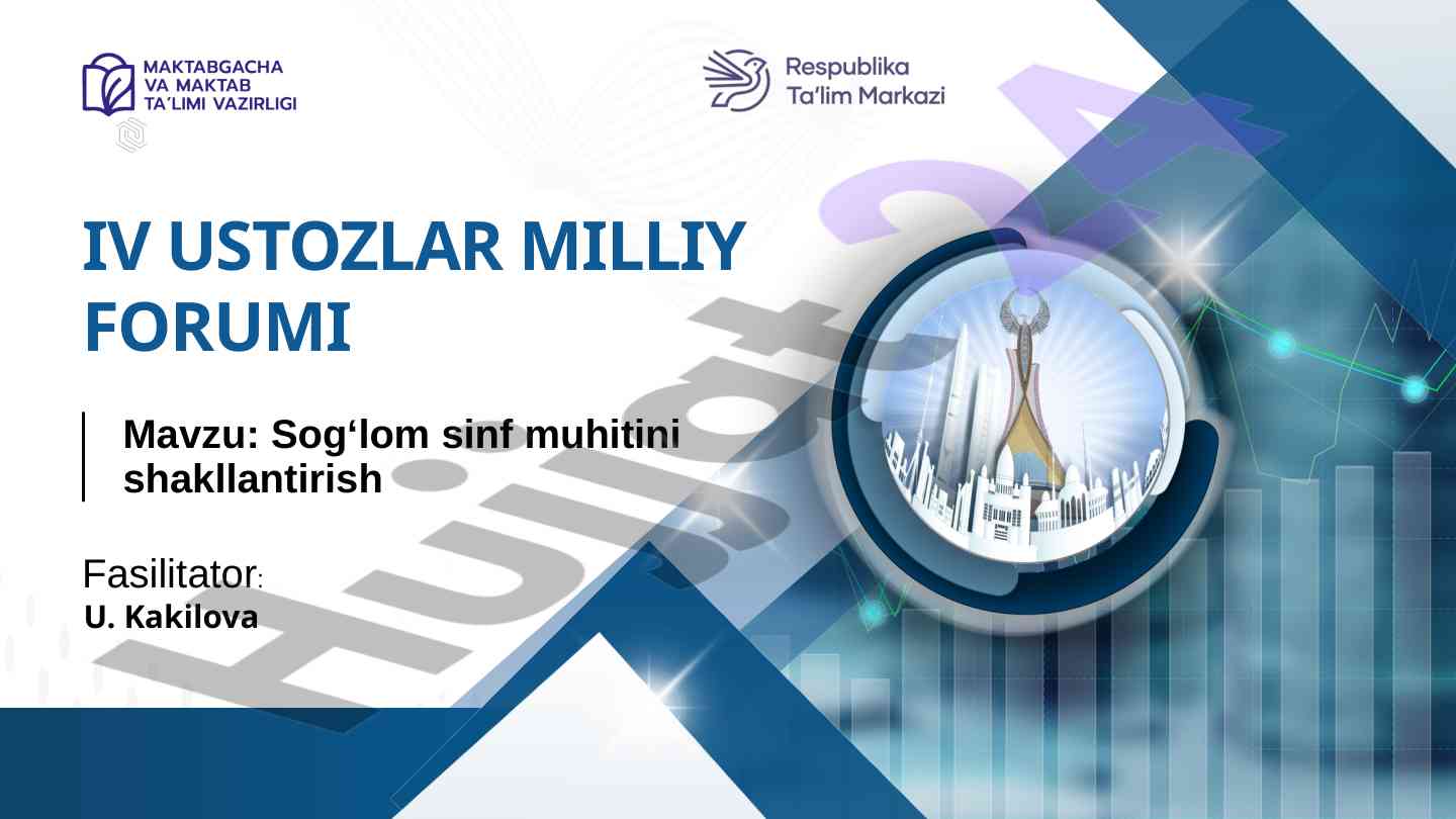 Sog‘lom sinf muhitini shakllantirish bo‘yicha qoidalar