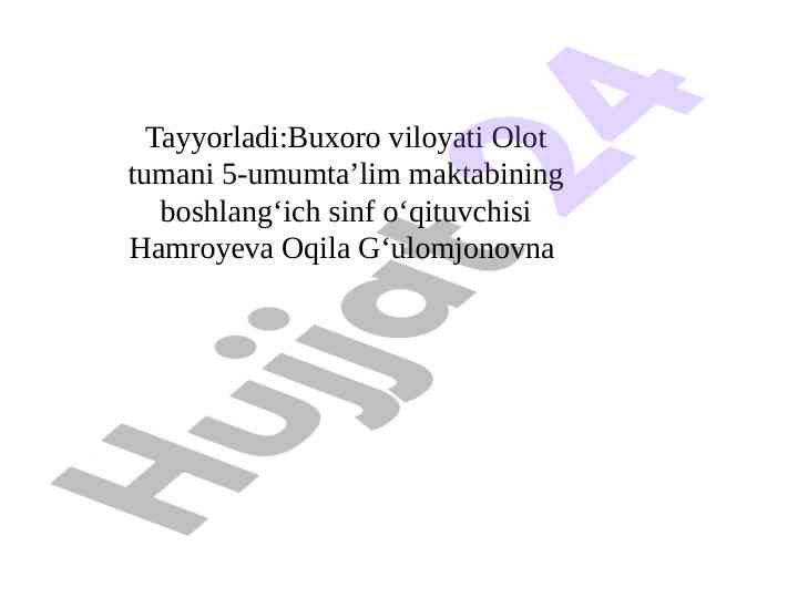 Ona tili nazorat ishiga oid test savollari
