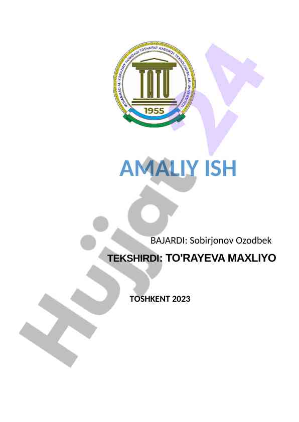 21-variant kurs ishlari for o'zbek talabalari