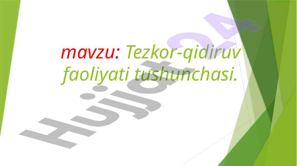 Tezkor-qidiruv faoliyati tushunchasi va qonunchilik