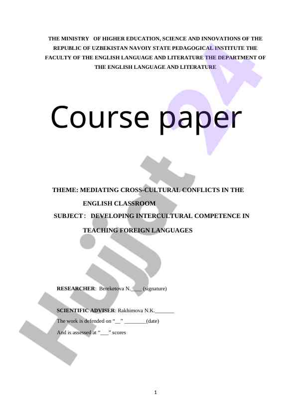 Mediating cross-cultural conflicts in english classroom