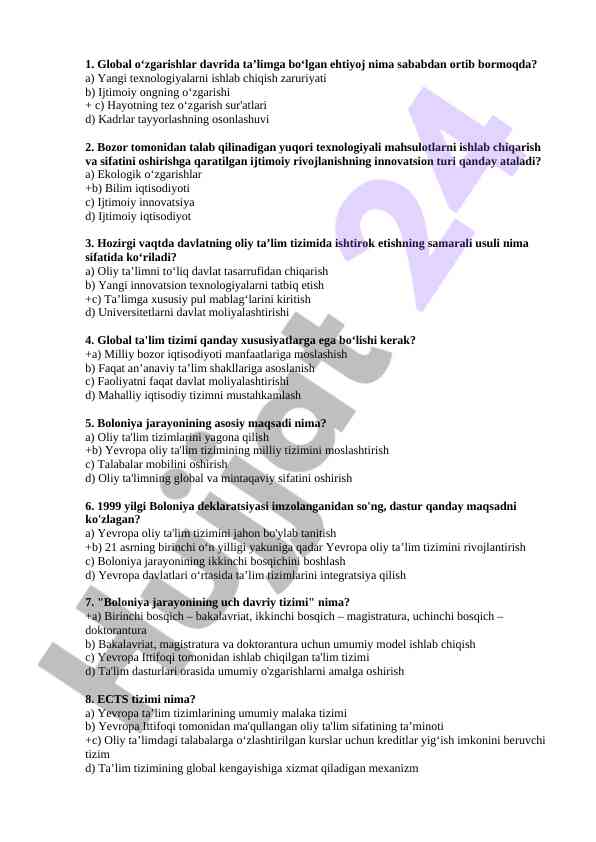 Innovatsion ta'lim tizimining xususiyatlari